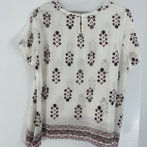 Madewell Silk Short-Sleeved Floral Printed Top - Picture 2 of 5